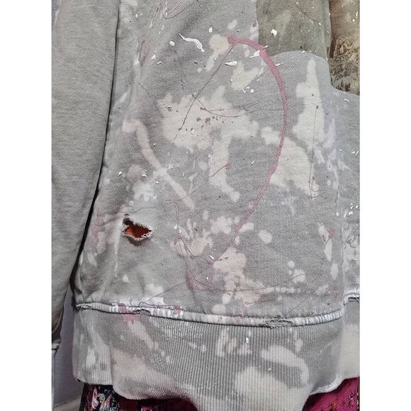 Custom Upcycled Green May Queen Handpainted Sweatshirt - Picture 3 of 5